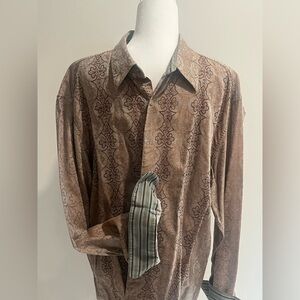 Robert Graham 2XL XXL Button Down Shirt Long Sleeve Collared Striped Blue